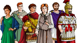 © Rediscovering the Antonine Wall
Cartoon Roman are posed in uniforms © Rediscovering the Antonine Wall
Cartoon Roman are posed in uniforms