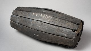 © Crown Copyright HES
Small drinking barrel with the name "Januarius" inscribed on it, Hunterian Museum. © Crown Copyright HES
Small drinking barrel with the name "Januarius" inscribed on it, Hunterian Museum.