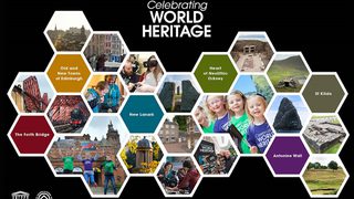 © Historic Environment Scotland
Celebrating World Heritage display image. A series of hexagonal shaped photos and bright colours on a black background. © Historic Environment Scotland
Celebrating World Heritage display image. A series of hexagonal shaped photos and bright colours on a black background.