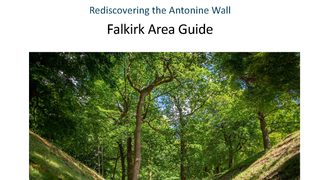 Front cover of the Falkirk area guide which includes a photograph of the Antonine Wall ditch at Watling Lodge Front cover of the Falkirk area guide which includes a photograph of the Antonine Wall ditch at Watling Lodge