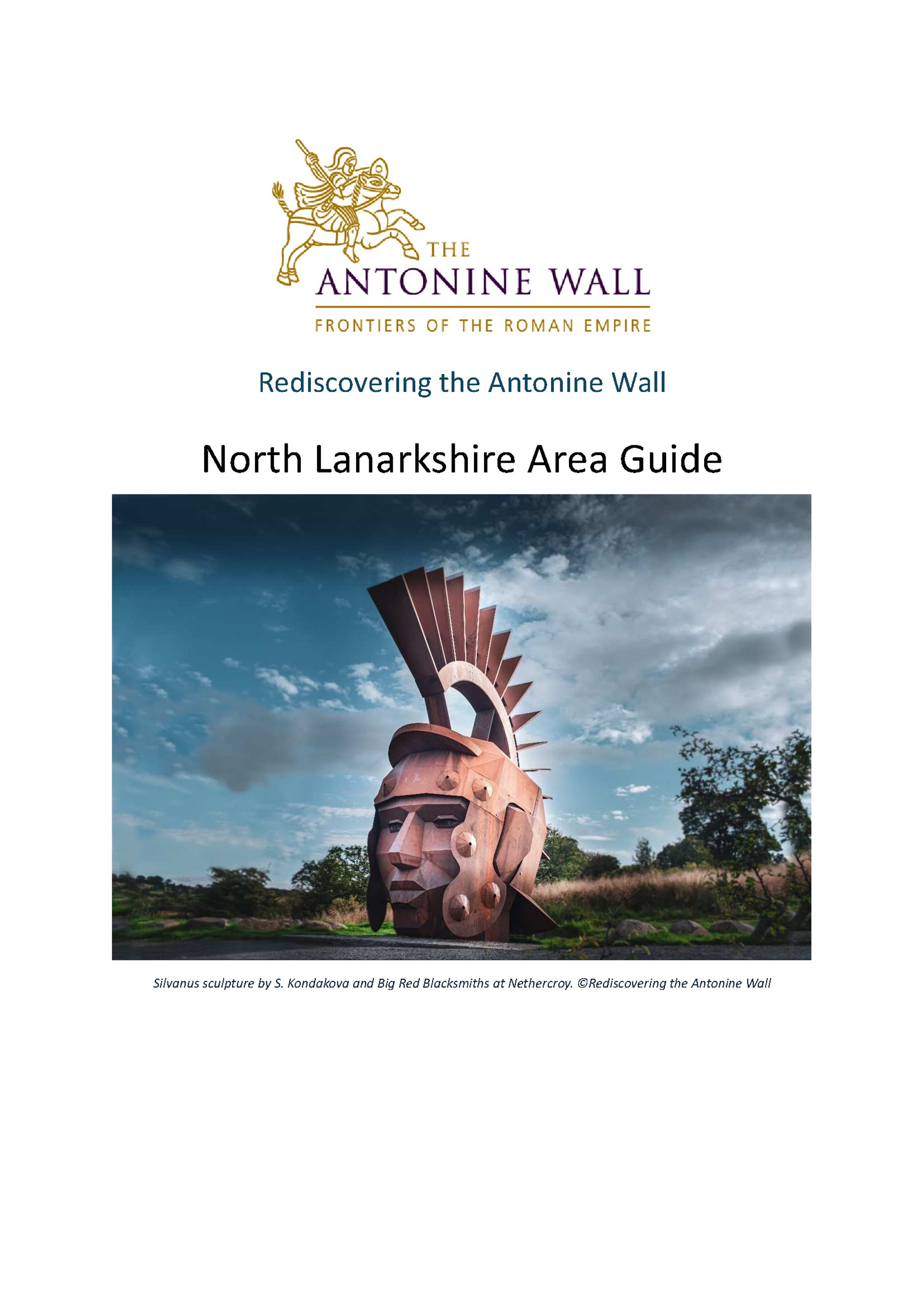 Front cover of North Lanarkshire guide with a picture of the Silvanus sculpture Front cover of North Lanarkshire guide with a picture of the Silvanus sculpture