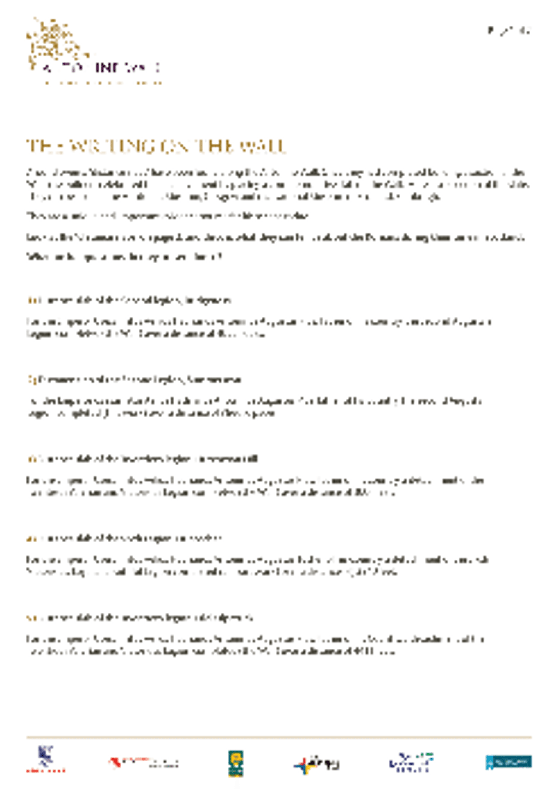 HS Writing on the wall worksheet style AW 1 HS Writing on the wall worksheet style AW 1